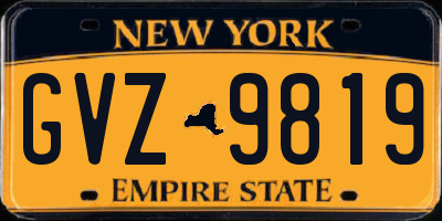 NY license plate GVZ9819