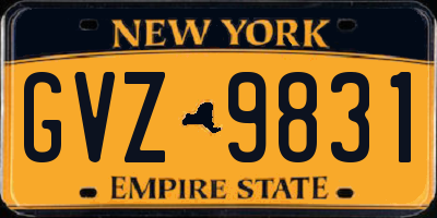 NY license plate GVZ9831