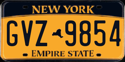 NY license plate GVZ9854