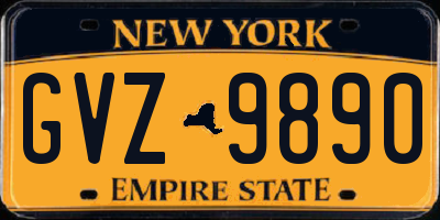 NY license plate GVZ9890