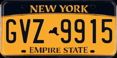NY license plate GVZ9915