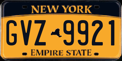 NY license plate GVZ9921