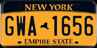 NY license plate GWA1656