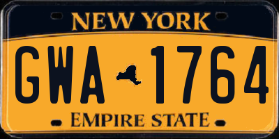 NY license plate GWA1764