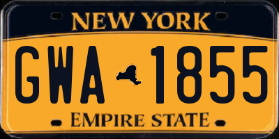 NY license plate GWA1855