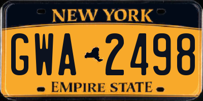 NY license plate GWA2498