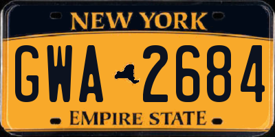 NY license plate GWA2684