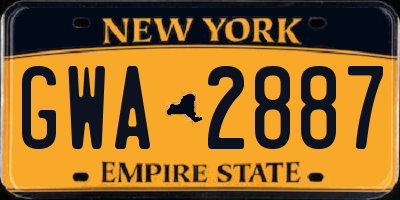 NY license plate GWA2887