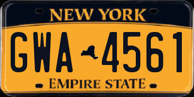 NY license plate GWA4561