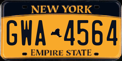 NY license plate GWA4564