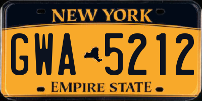 NY license plate GWA5212