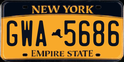 NY license plate GWA5686