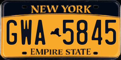 NY license plate GWA5845
