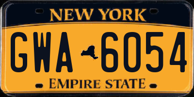 NY license plate GWA6054