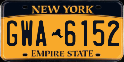 NY license plate GWA6152