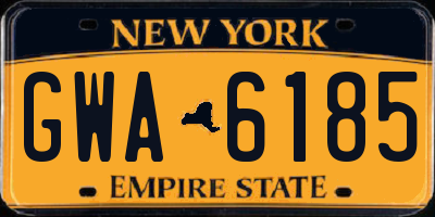 NY license plate GWA6185