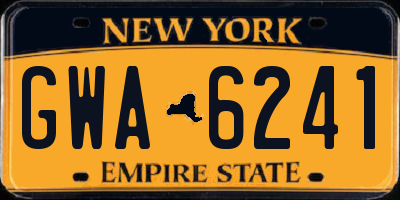 NY license plate GWA6241