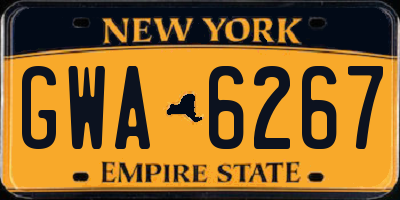 NY license plate GWA6267