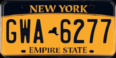 NY license plate GWA6277