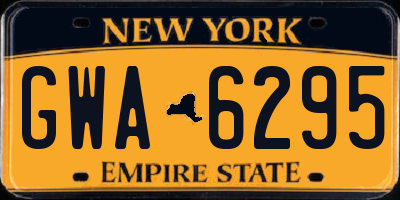 NY license plate GWA6295