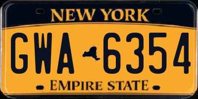 NY license plate GWA6354