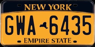 NY license plate GWA6435