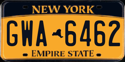 NY license plate GWA6462