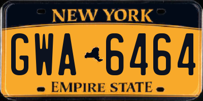 NY license plate GWA6464
