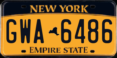 NY license plate GWA6486