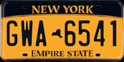 NY license plate GWA6541