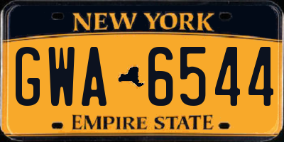 NY license plate GWA6544