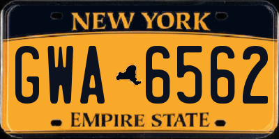 NY license plate GWA6562