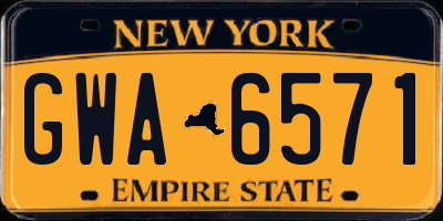 NY license plate GWA6571