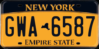 NY license plate GWA6587