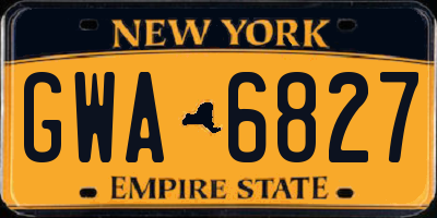 NY license plate GWA6827