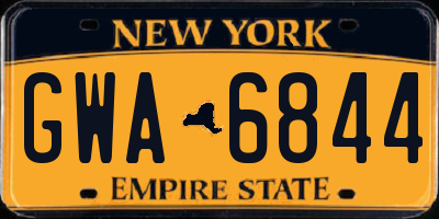 NY license plate GWA6844