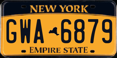NY license plate GWA6879