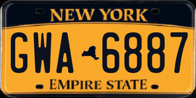 NY license plate GWA6887