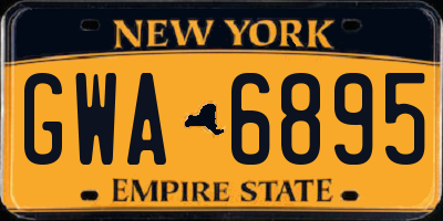 NY license plate GWA6895