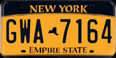 NY license plate GWA7164