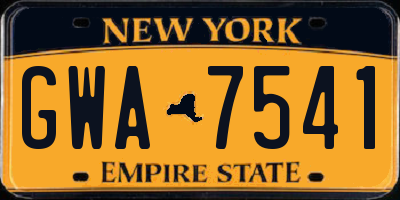 NY license plate GWA7541