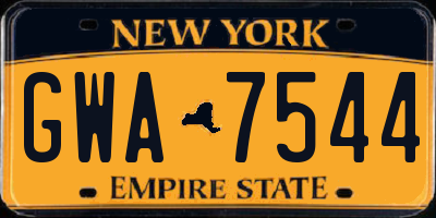 NY license plate GWA7544