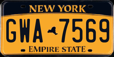 NY license plate GWA7569