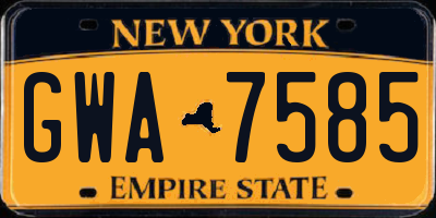 NY license plate GWA7585