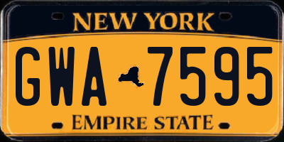 NY license plate GWA7595