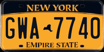NY license plate GWA7740