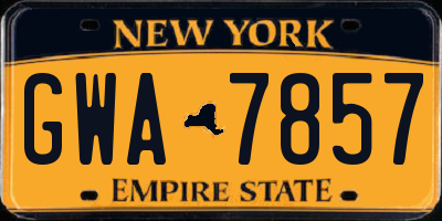 NY license plate GWA7857