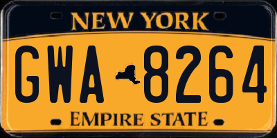 NY license plate GWA8264