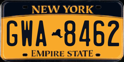 NY license plate GWA8462