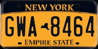 NY license plate GWA8464